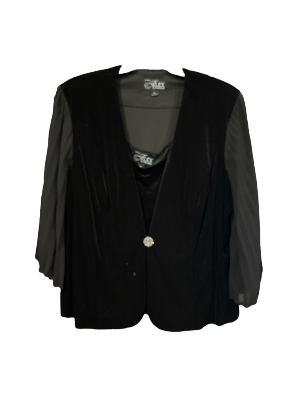 Black Velvet and Chiffon Evening Jacket